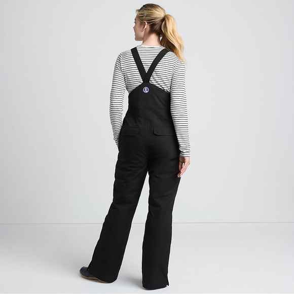 Black Land’s End Women’s Bib Snow Pants Small 6-8 Like New - Picture 2 of 3